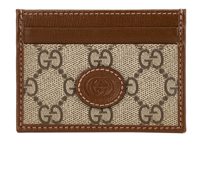 Gucci GG Card Holder, &pound;110, Accessories, Brown, Canvas/Leather, Front view